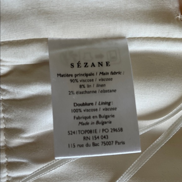 Sézane Editions Gioia ruffled bustier blouse in ecru white - Picture 8 of 8